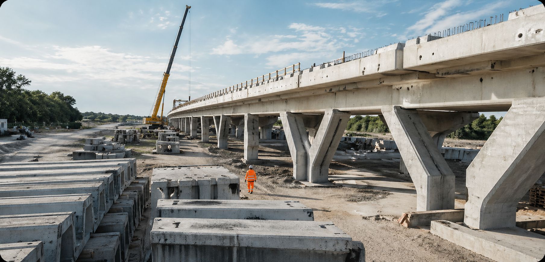 Verschiedene Baustoffanwendungen von ecoment – Beton, Mörtel und mineralische Bindemittel im Einsatz.