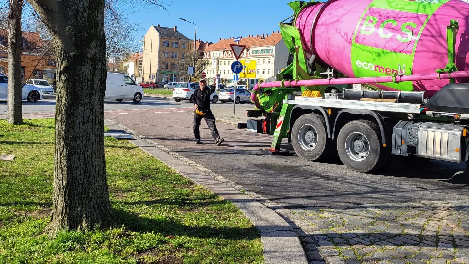 Innenstadtbaustelle am Parkhaus – Frühjahr
