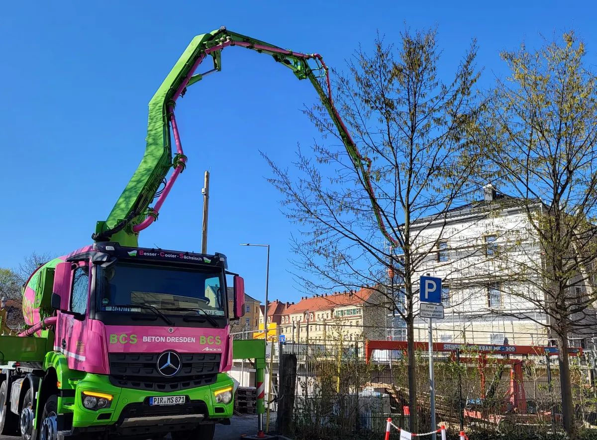 Innenstadtbaustelle am Parkhaus – Frühjahr